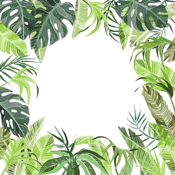 Jungle tropicale plantes fond — Image vectorielle