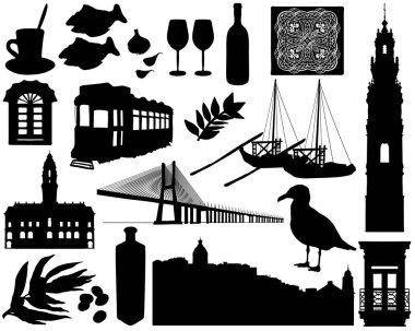 Portekiz siluetleri Set