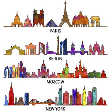 Paris, Berlin, Moskova ve New York, üçgen tasarım