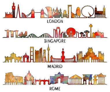 Üçgen tasarım Londra, Singapur, Madrid, Roma