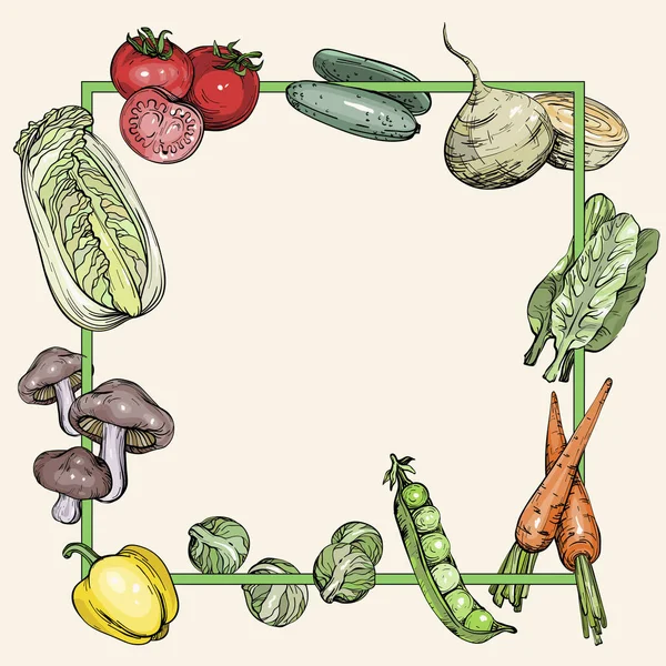 Fondo con verduras — Vector de stock