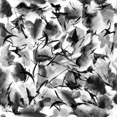 Gri suluboya lekeli kusursuz desen. Soyut Kova el boyası