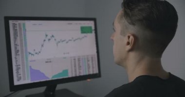 Borsacı arkadan görünüm finansal piyasa ile çalışma