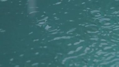 Şiddetli yağmur su çekim. Ağır çekimde su Raindrops düşmek.