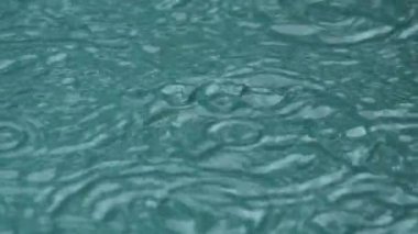 Şiddetli yağmur su çekim. Ağır çekimde su Raindrops düşmek.