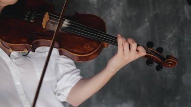 Keman oynayan kadın kemancı