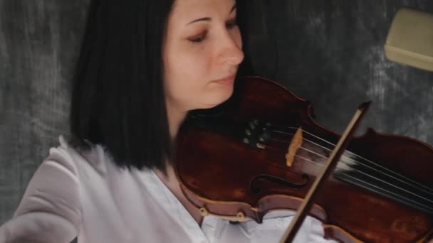 Kvinnlig violinist spelar fiol — Stockvideo