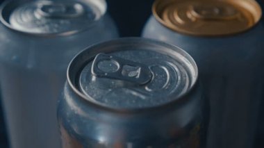 Açılış bira veya soda can, ses Ile makro shot