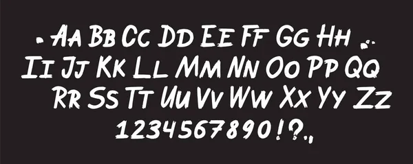 手绘字体。绘制的矢量字符：小写字母和大写字母。设计的字体字母表：标志、字体、卡片 — 图库矢量图片