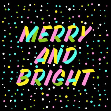 Neşeli ve parlak fırça işareti harfleri. Kutlama kartı tasarımı e