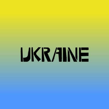 Arka planda bayraklı Ukrayna şablon graffitia harfleri. Tebrik kartları, kaplamalar, posterler için şablonlar tasarla
