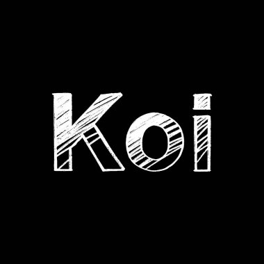 Koi fırçası boyası, siyah arka planda harfler çizilmiş. Japon dilinde aşk tebrik kartları, kaplamalar, posterler için şablonlar dizayn eder.