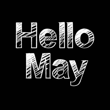 Merhaba, siyah arka planda yazı yazan el fırçası olabilir. Tebrik kartları, kaplamalar, posterler için şablonlar tasarla