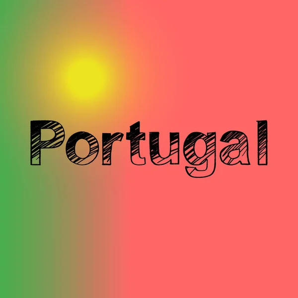 Portugal Brush Paint Hand Drawn Lettering Background Flag Design Templates — Stock Vector