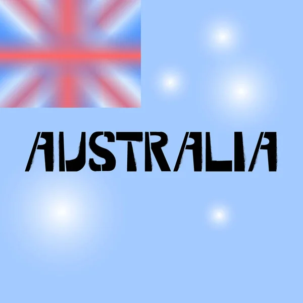 澳大利亚的模板上有涂鸦 背景上印有国旗 海报的设计模板 — 图库矢量图片