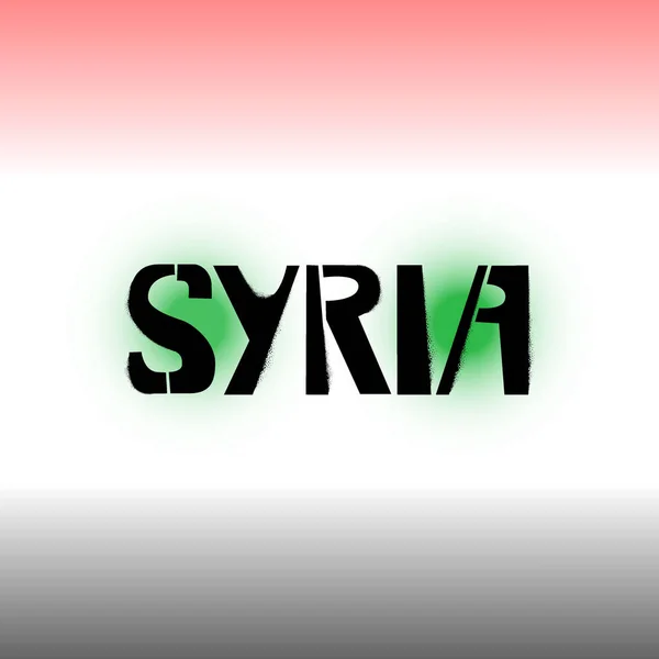 Сирийские Трафаретные Граффити Заднем Плане Флагом Шаблоны Дизайна Поздравительных Открыток — стоковый вектор