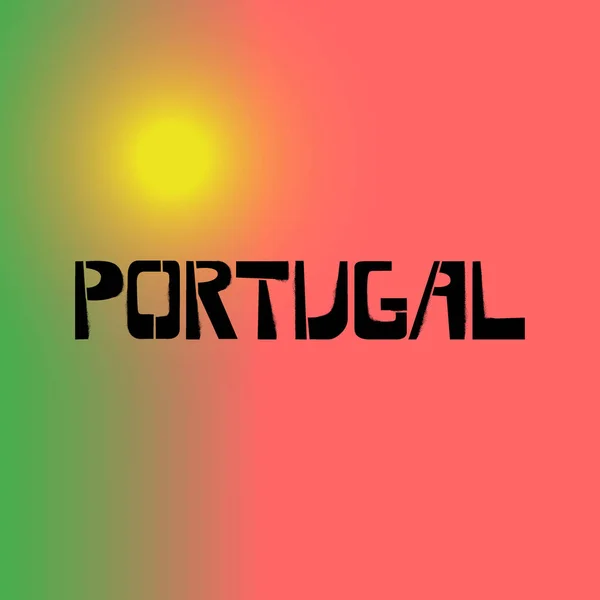 Portugal Pochoir Graffiti Lettrage Sur Fond Avec Drapeau Modèles Conception — Image vectorielle