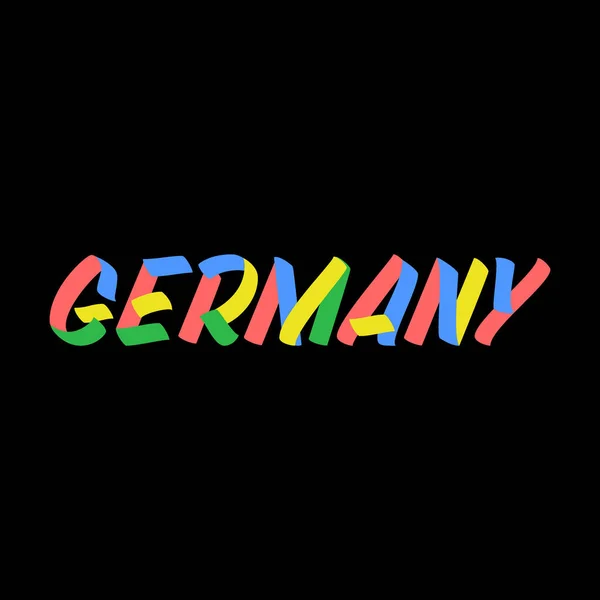 Germany Sign Brush Paint Lettering Black Background Design Templates Greeting — Stock Vector