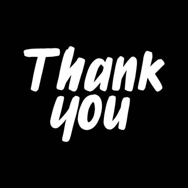 Siyah arkaplana yazı yazan el fırçası için teşekkür ederim. Tebrik kartları, kaplamalar, posterler için şablonlar tasarla