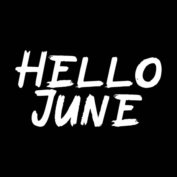 Merhaba June Fırça Boyası Siyah Arka Planda Harfler Çizilmiş Tebrik — Stok Vektör