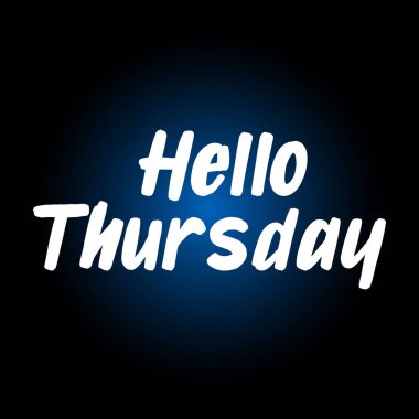 Merhaba perşembe fırça fırçası boyası. Siyah arka planda harfler var. Tebrik kartları, kaplamalar, posterler için şablonlar tasarla