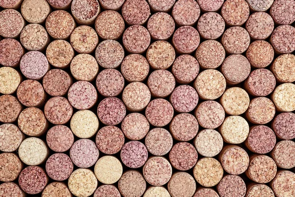 Wine corks background horizontal.Top view with copy space