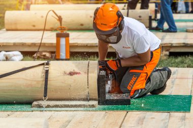 Khmelnitsky. Ukrayna. 22 Haziran 2019. Khmelnitsk içinde Stihl testere