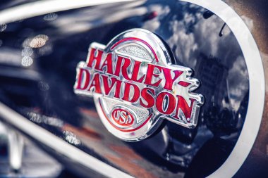 Güzel Harley Davidson bisiklet. Rivne şehri. Ukrayna. 06 Temmuz 20