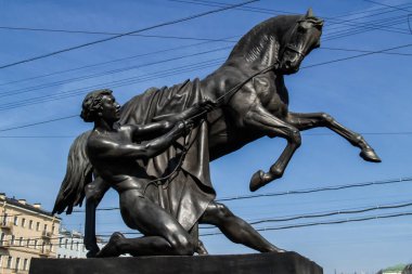 Saint Petersburg, Rusya - 18 Eylül 2018: At terbiyecileri scul