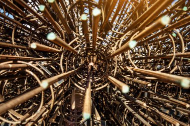 ile şantiyede takviye beton için çelik demir