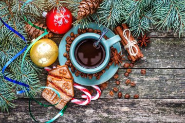 Noel ve Yeni Yıl tatilleri arka plan, kış mevsimi.