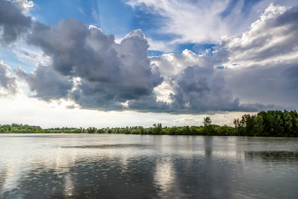 Sesión Pesca Carpa Lake Carp Angling Paisaje Panorámico Con Vistas —  Fotos de Stock