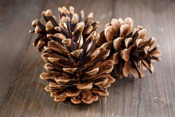 Pine Cones Wooden Background Rustic Natural Wooden Background Pine Cones — Stock Photo, Image