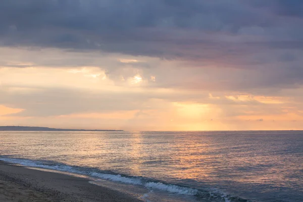 Acuarela Suave Amanecer Sobre Mar — Foto de Stock