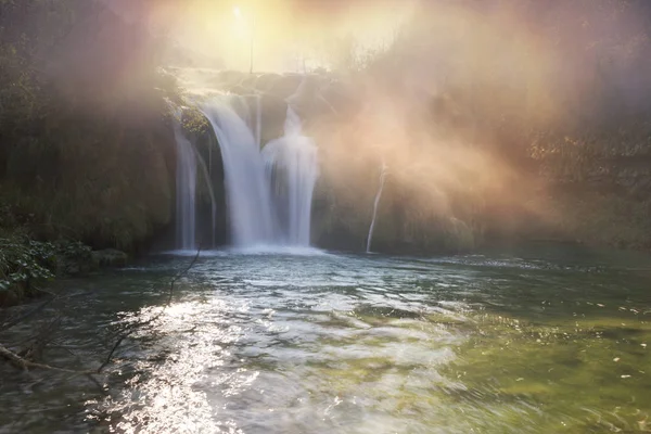 Vodopády Plitvice Chorvatsku Jeden Slavných Slavných Míst Evropě Velmi Krásná — Stock fotografie