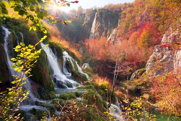 Плітвіцькі Водоспадів Хорватії Одним Відомих Відомі Місця Європі Дуже Красиві — стокове фото