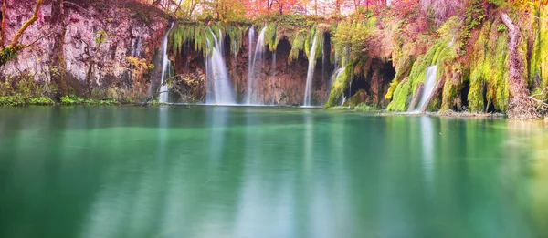 Плітвіцькі Водоспадів Хорватії Одним Відомих Відомі Місця Європі Дуже Красиві — стокове фото