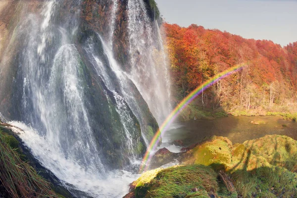 Cascades Plitvice Croatie Est Des Lieux Célèbres Europe Très Belle — Photo