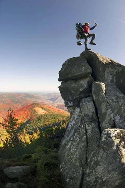 Sou Alpinista Moderno Por Causa Experiência Experimentação Coletei Uma Mochila — Fotografia de Stock