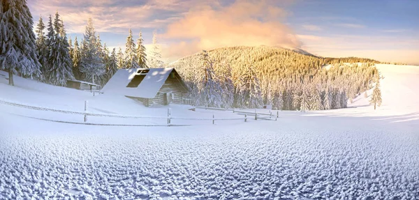 Vintern Efter Stormar Och Orkaner Och Karpaterna Alperna Sagolikt Vackra — Stockfoto