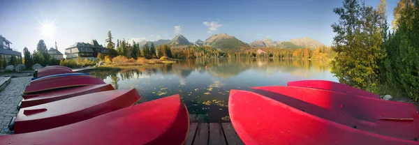 Strbske Pleso Segundo Lago Más Grande Del Lado Eslovaco Los —  Fotos de Stock