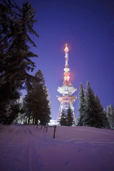 Zakopane di notte alla luce della luna . — Foto Stock