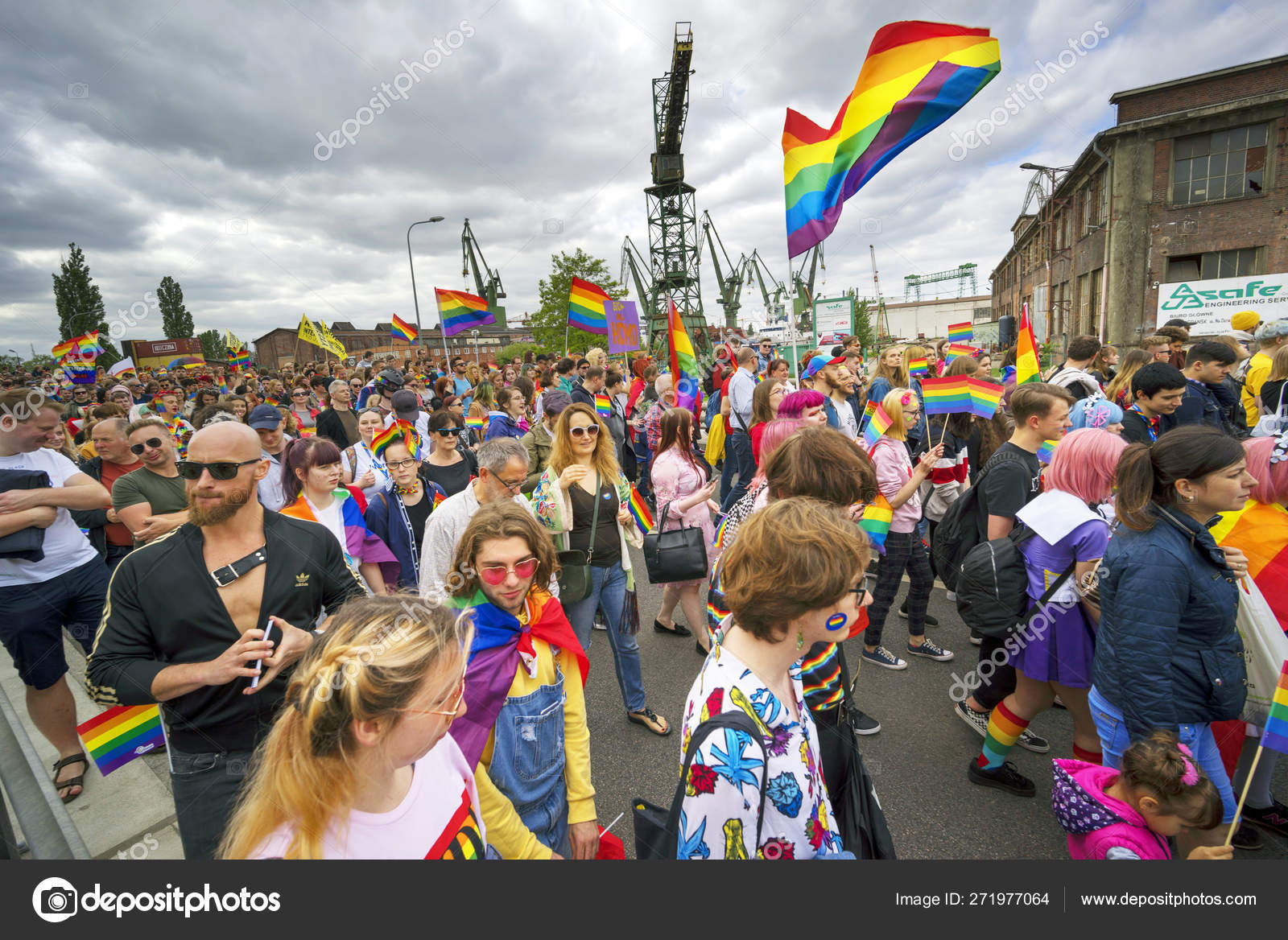 The march of equality and tolerance to LGBT people in Europe. Stock