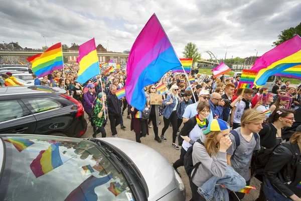 Pochod rovnosti a tolerance pro LGBT lidi v Evropě. — Stock fotografie