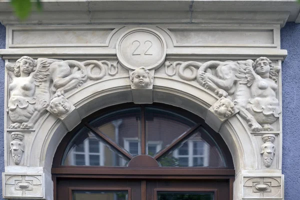 Каменные барельефы Гданьска — стоковое фото