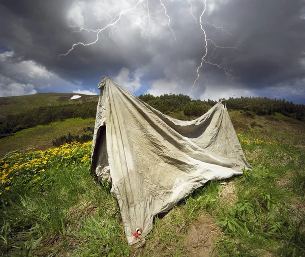 Antica tenda di tela — Foto Stock