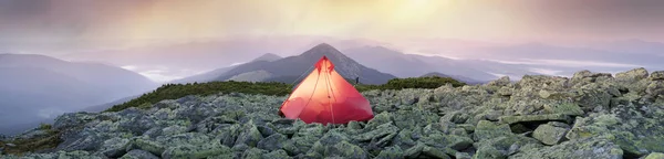 Tent alpine starry night — Stock Photo, Image