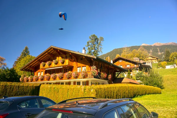 Die Berghänge Von Chamonix Den Alpen Sind Wunderschön Mit Einem — Stockfoto