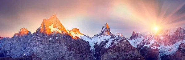 Die Berghänge Von Chamonix Den Alpen Sind Wunderschön Mit Einem — Stockfoto