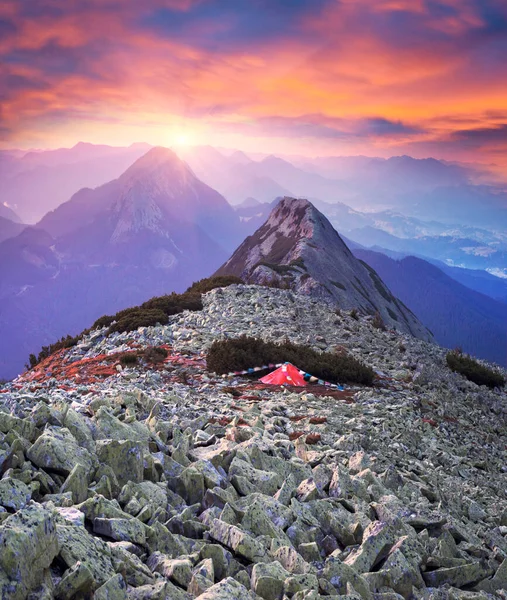 Alperna Vackra Med Toothy Panorama Över Bergstoppar Panorama Sten Ödemark — Stockfoto